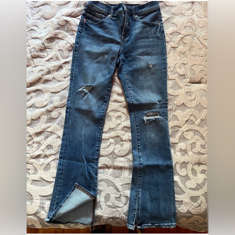 Express Skyscraper jeans, split leg, mid-rise, size 6S (short)